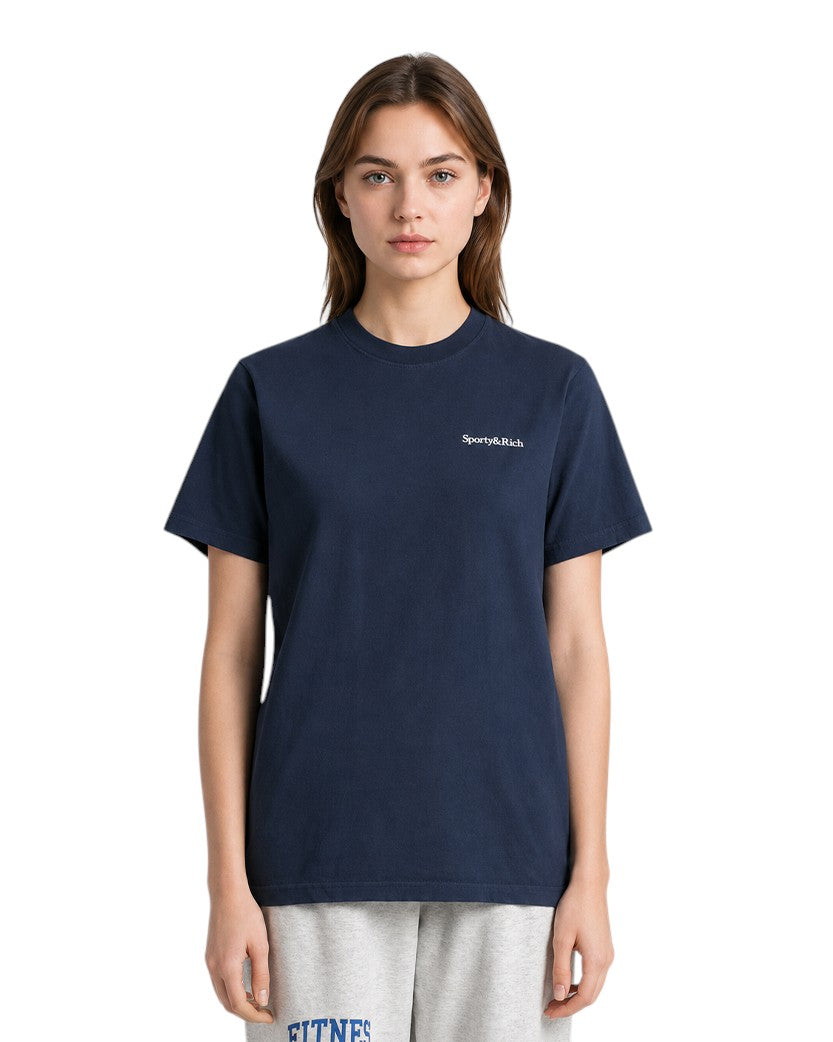 Sporty & Rich Health Is Wealth T-Shirt Navy