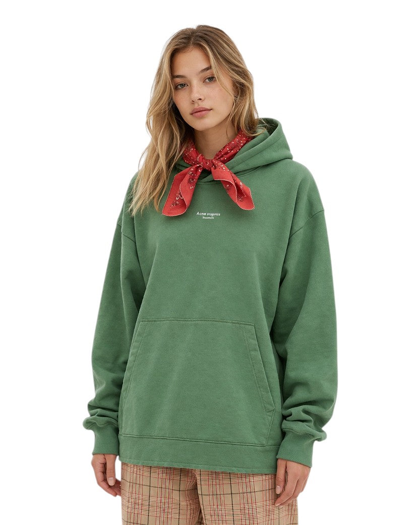 Acne Studios Franklin Reverse Logo Hoody Green