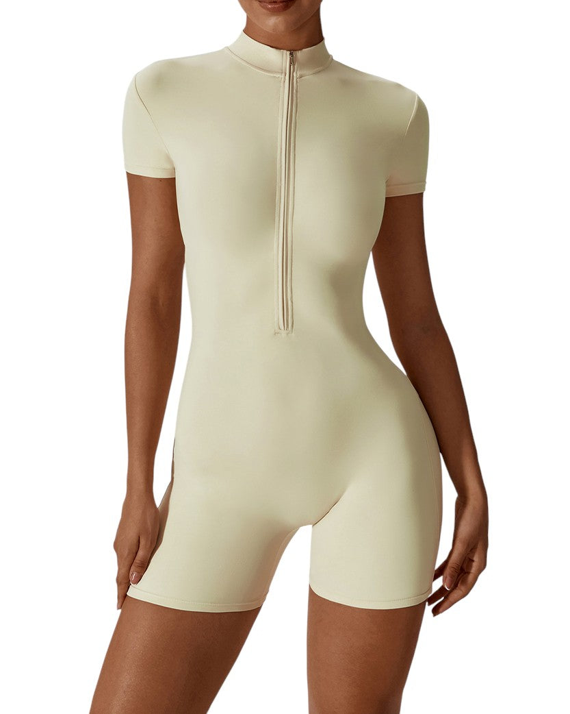 Alo Yoga Short Sleeve Short Jumpsuit White ct444-WT