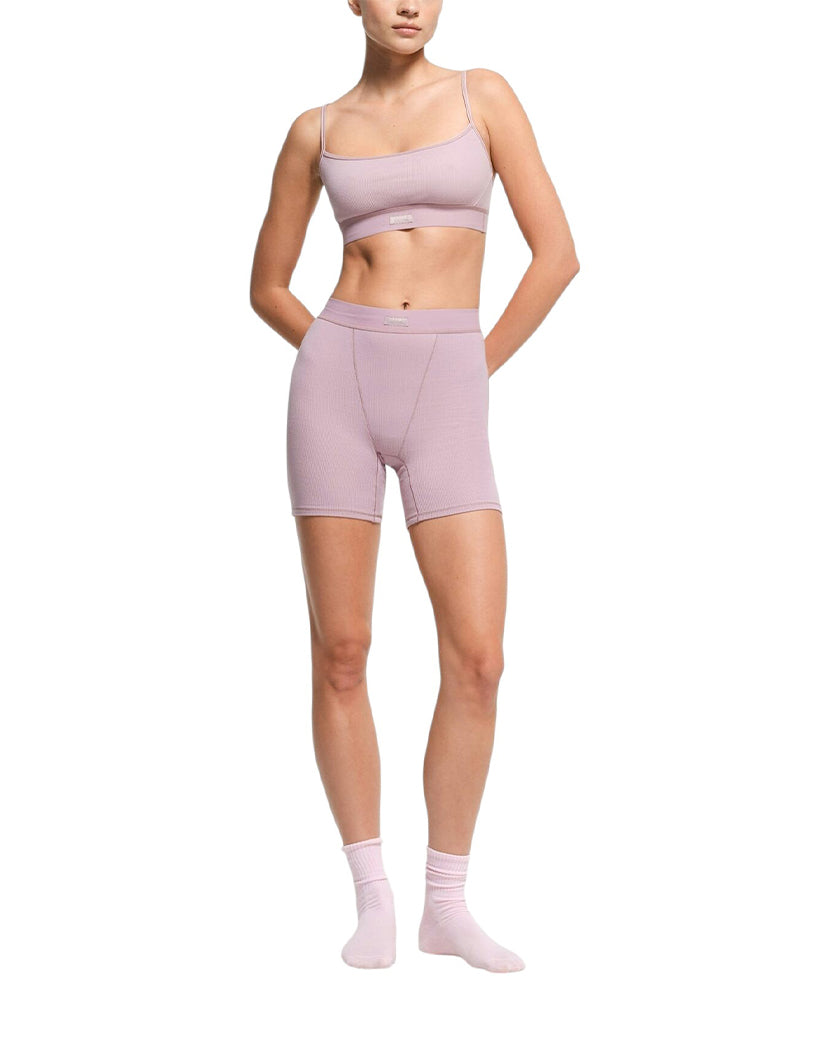 Skims Cotton Rib Scoop Bralette Dusk