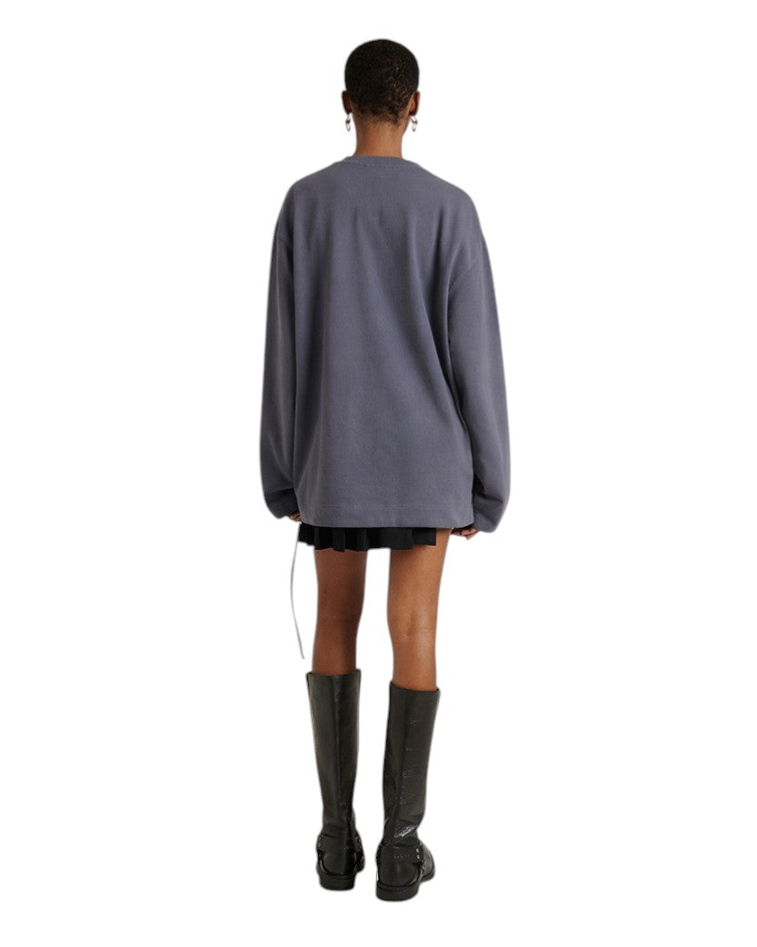 Лонгслів Acne Studios Exford Tourist Logo Long Sleeve Faded Grey