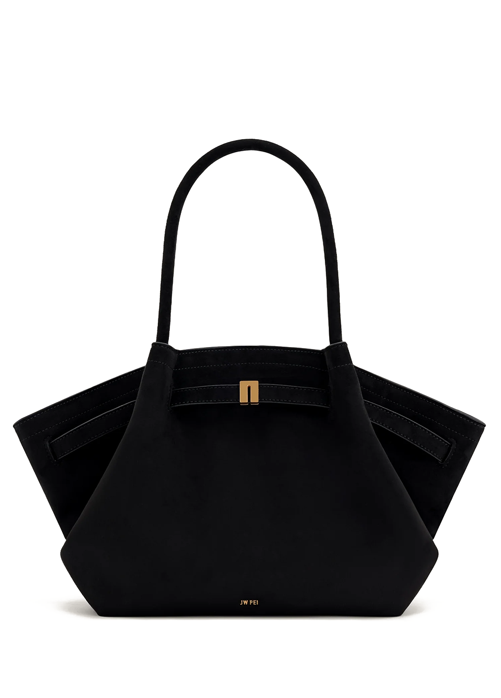 JW PEI Hana Medium Faux Suede Tote Bag Black