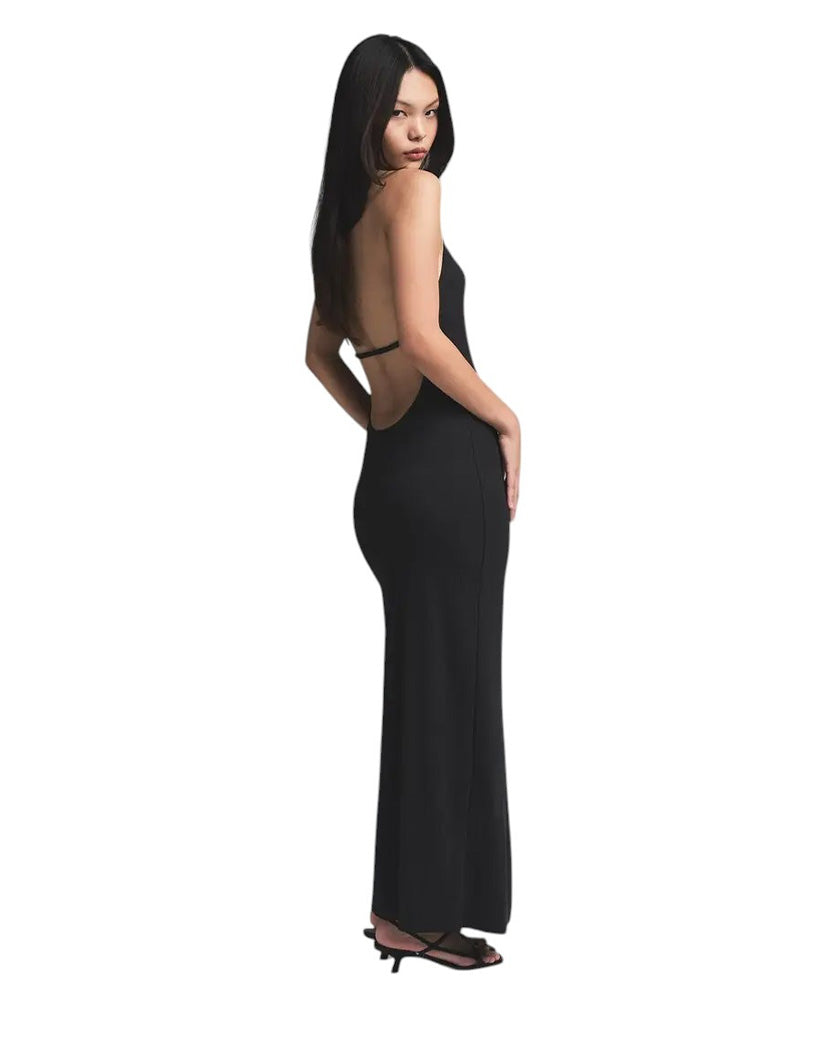 blue halter neck formal dress Damsel Reverse Halter Maxi Dress Baby Blue main image 1