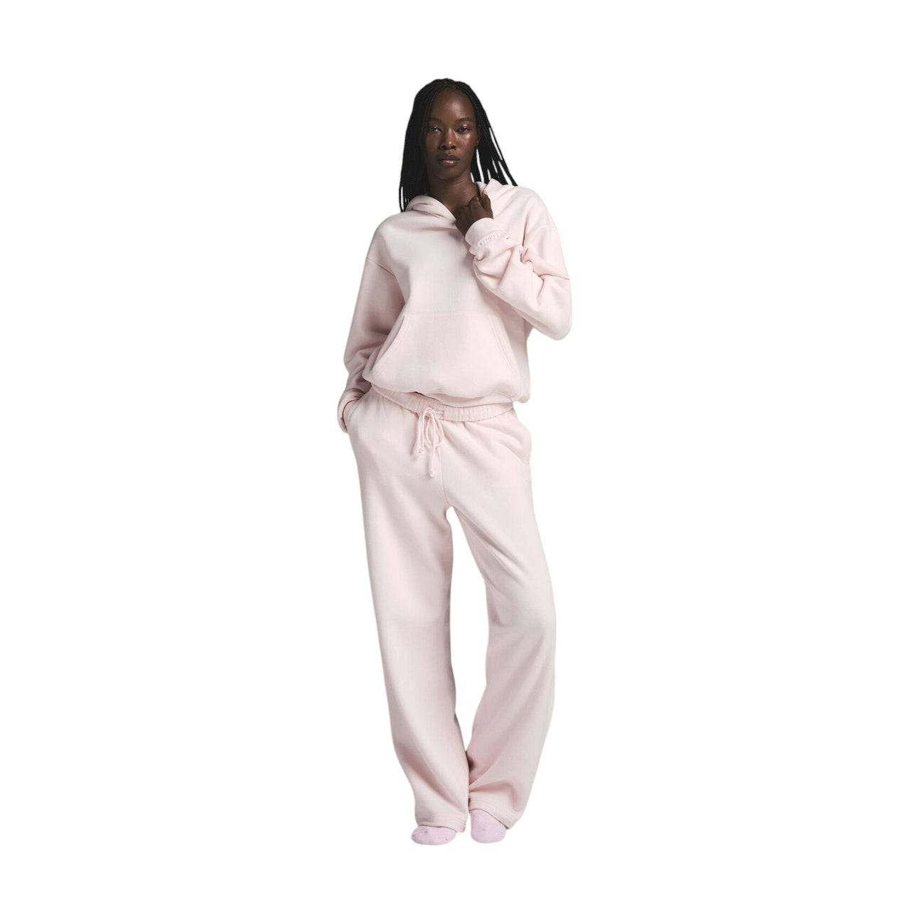 Skims Cotton Fleece Classic Hoodie Barely Pink