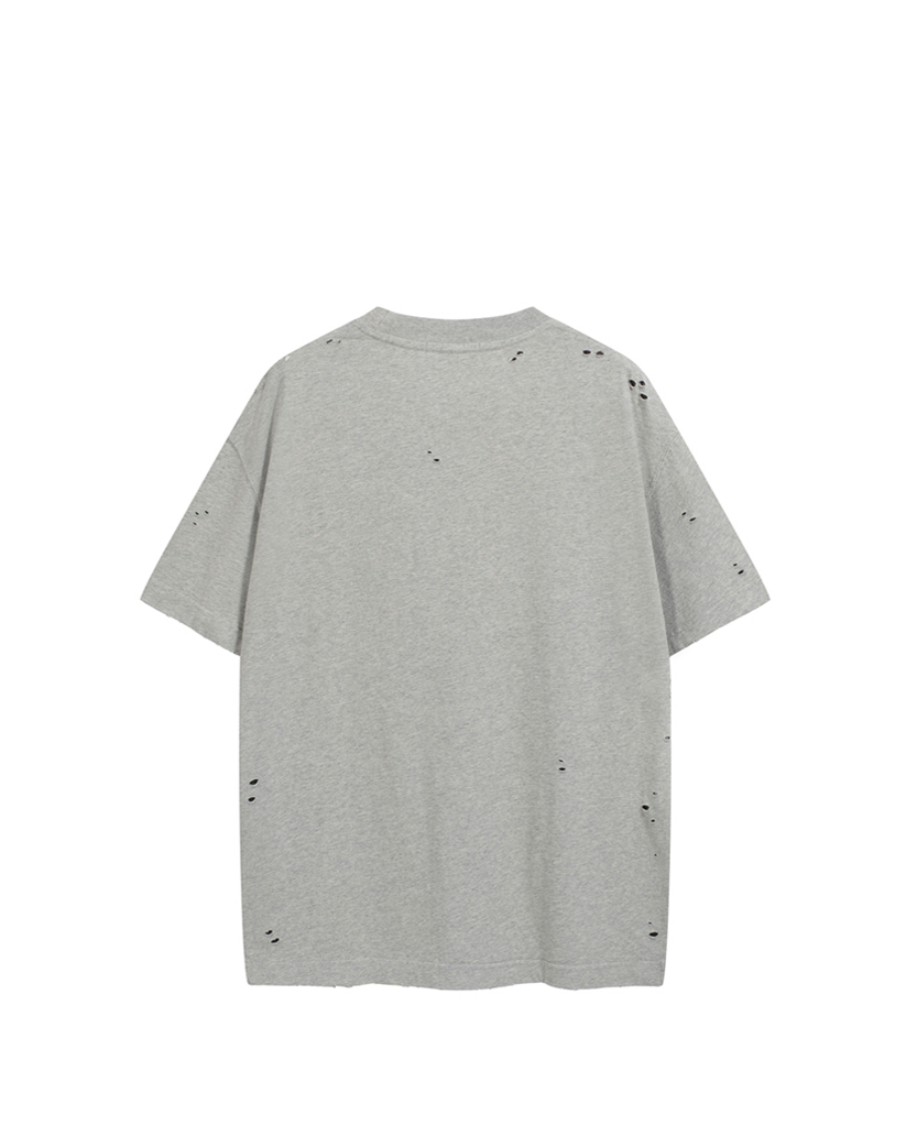 Acne Studios Distressed Logo Print T-Shirt Light Grey