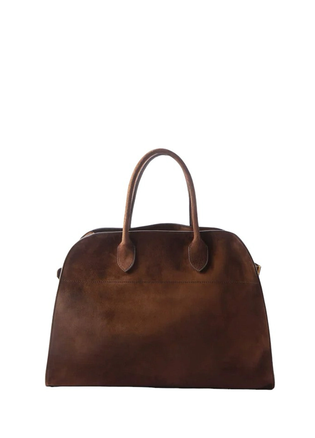 The Row Soft Margaux 15 Bag in Suede Mocha