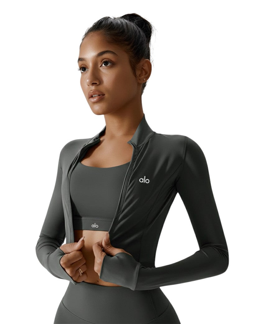 Alo Yoga Sleek Zip Jacket Graphite
