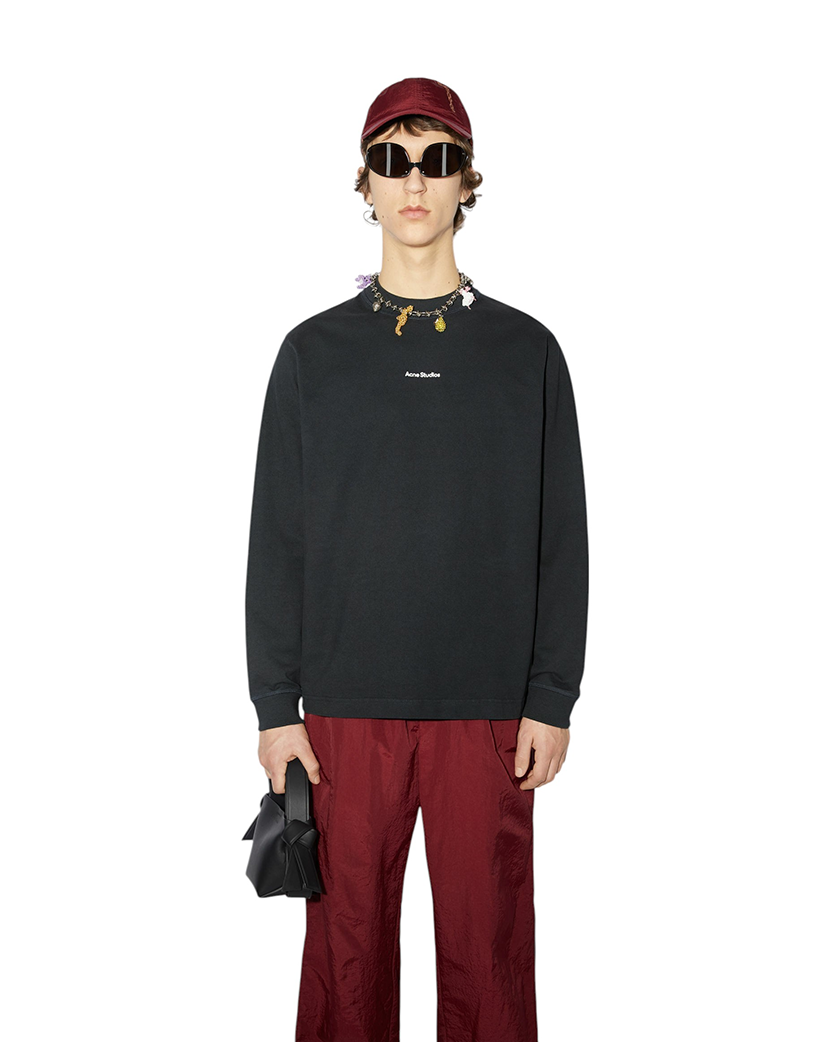 Acne Studios Erwin Long Sleeve Stamp Tee Black
