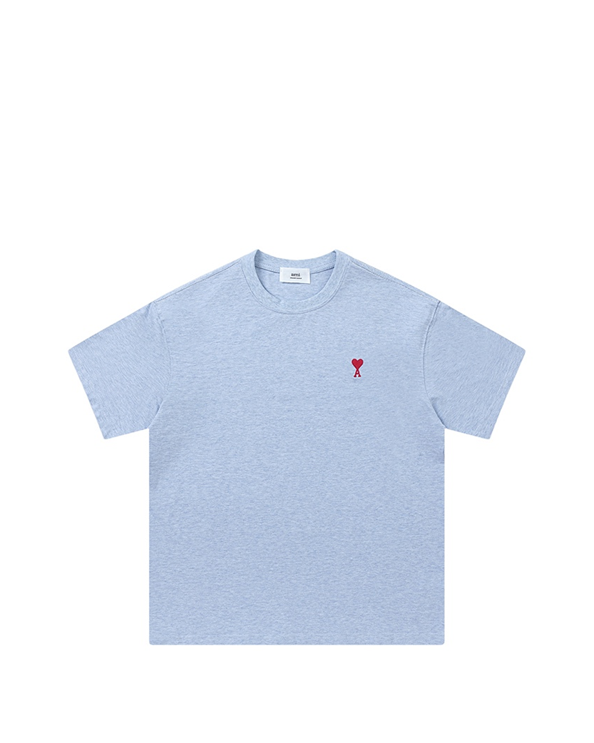 AMI Paris Ami De Coeur Small Logo T-Shirt Heather Blue