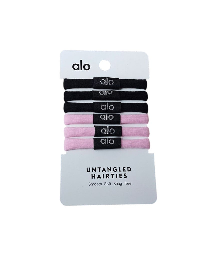Alo Yoga Untangled Hair Tie 6-Pack Black/Light Pink