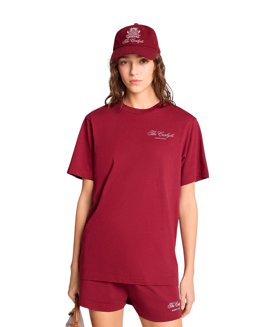 Sporty & Rich The Carlyle Souvenir T-Shirt Merlot