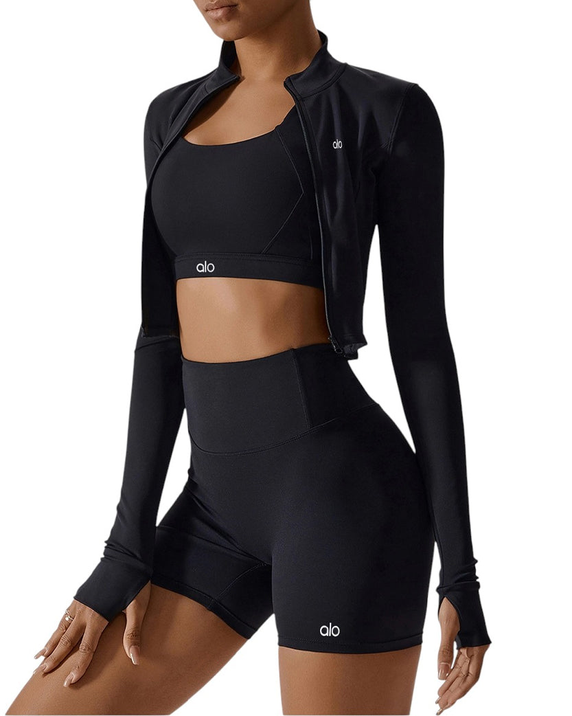 Alo Yoga Sleek Zip Jacket Black