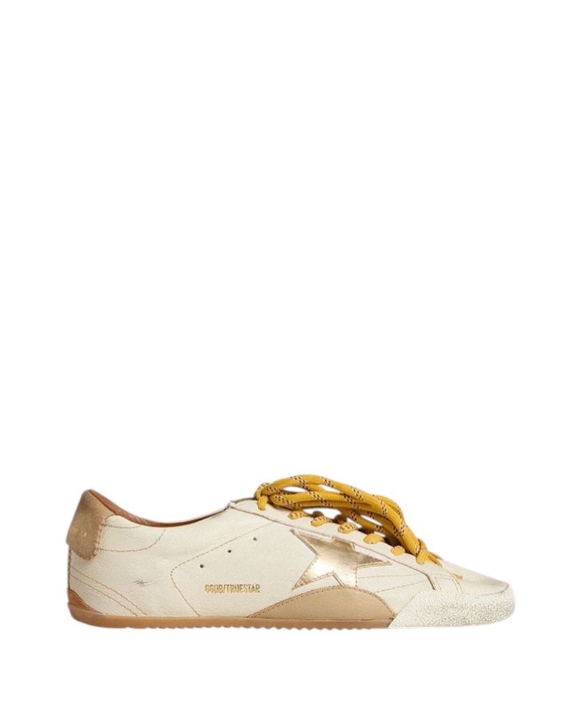 Golden Goose True-Star in White Nappa Leather with Gold Star