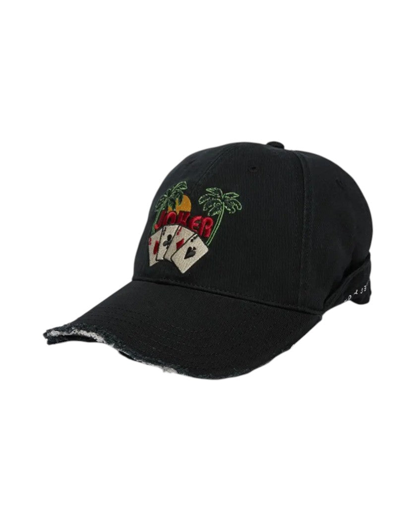 Martine Rose Joker Embroidered Roll Back Cap Black