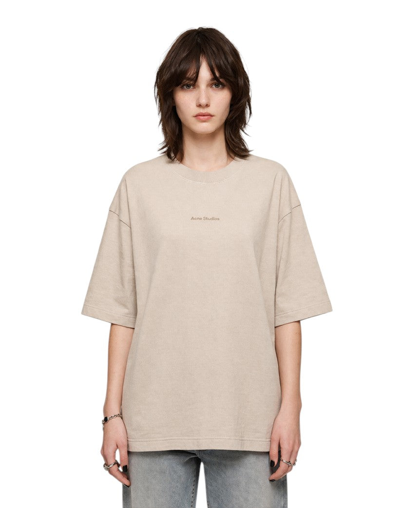 Acne Studios Logo cotton jersey T-shirt Oyster Grey