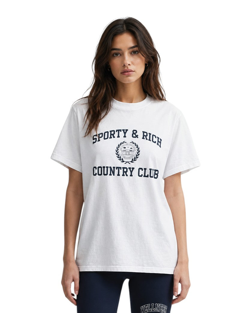 Sporty & Rich Varsity Crest T-Shirt White