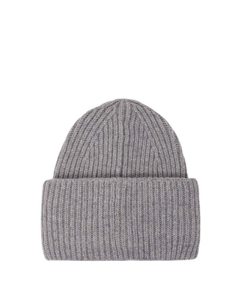 Acne Studios Rib knit beanie hat dark grey