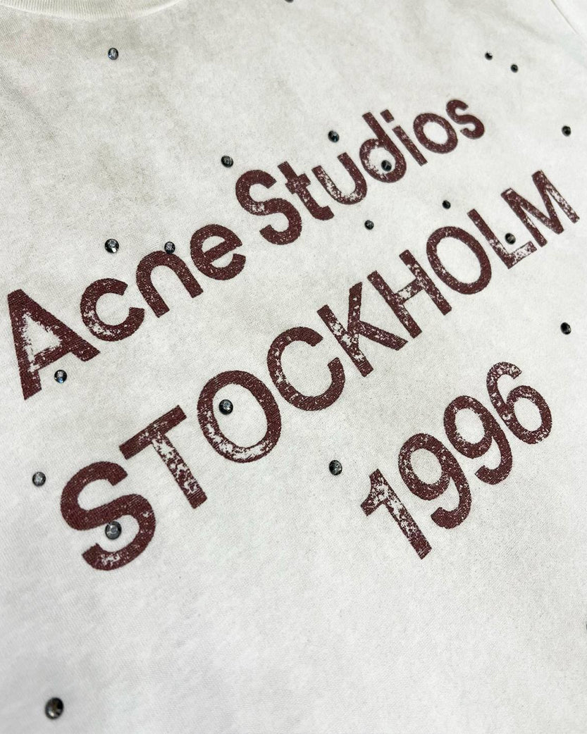 Лонгслів Acne Studios Stamp Logo Rhinestones Long Sleeve Dusty
