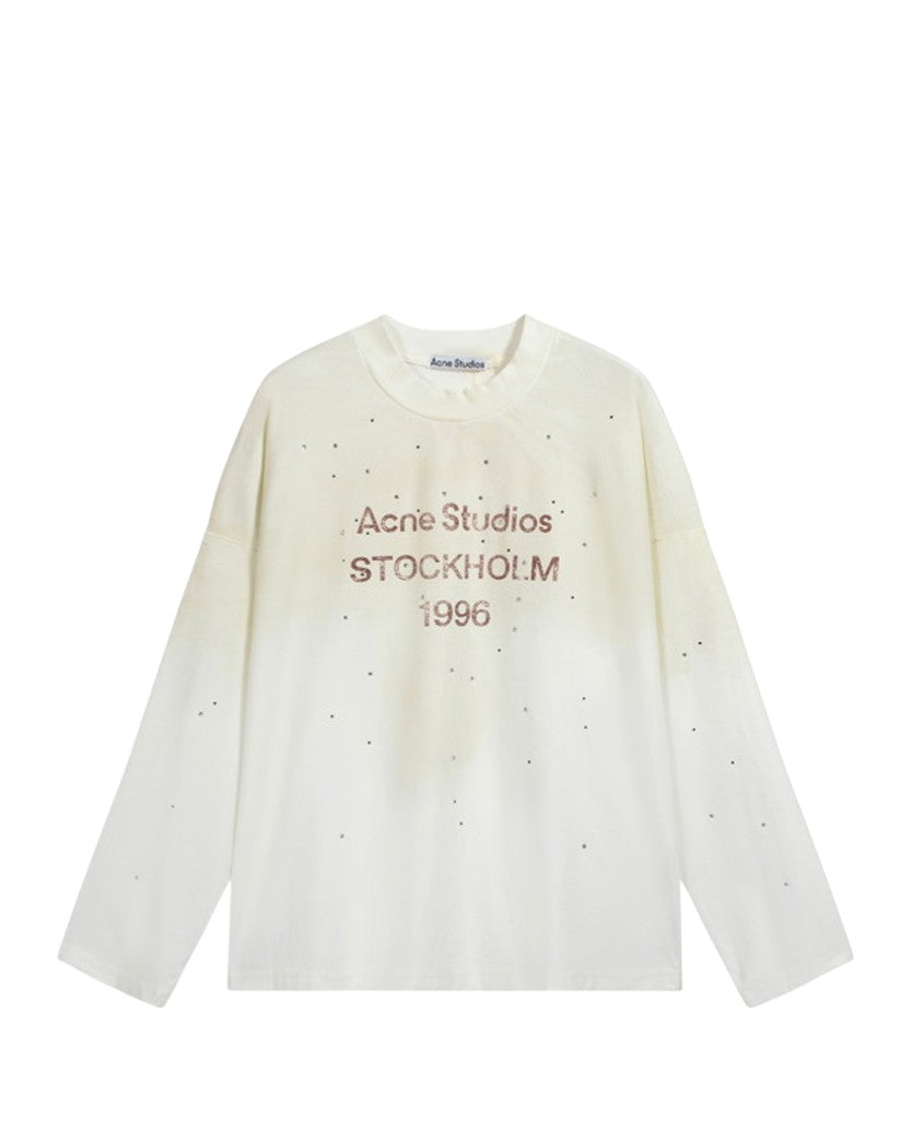 Лонгслів Acne Studios Stamp Logo Rhinestones Long Sleeve Dusty
