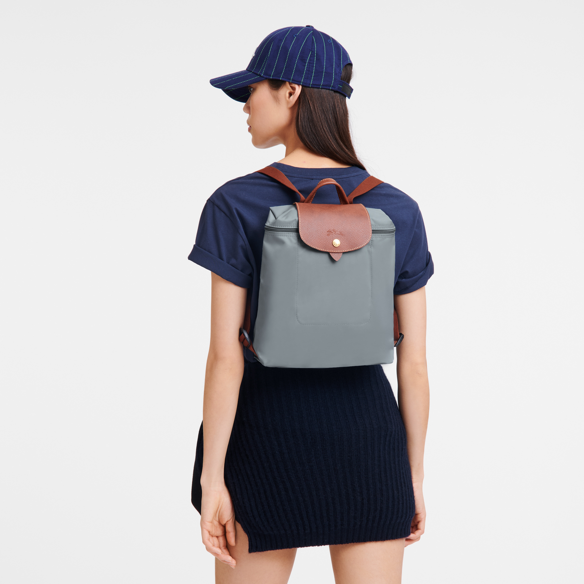Longchamp Le Pliage Original M Backpack Steel