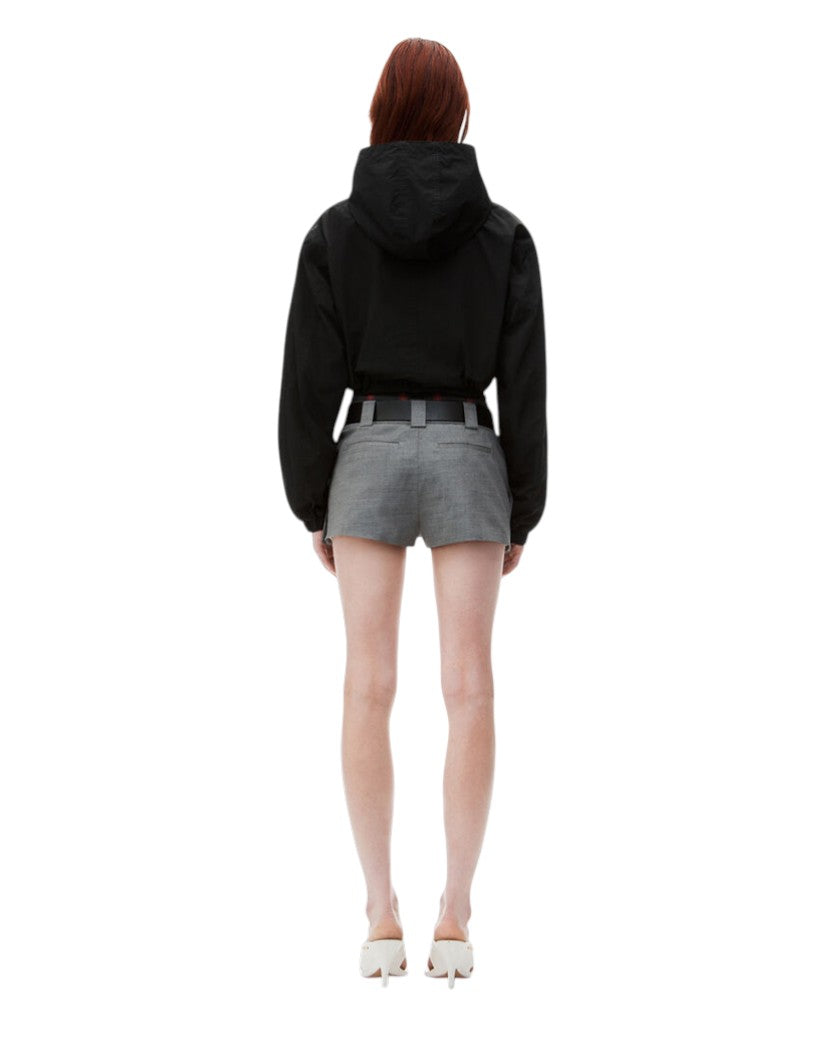 Alexander Wang Logo Cropped Bomber Jacket Black