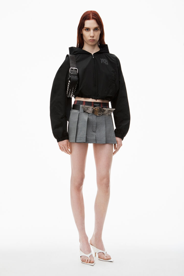 Alexander Wang Logo Cropped Bomber Jacket Black