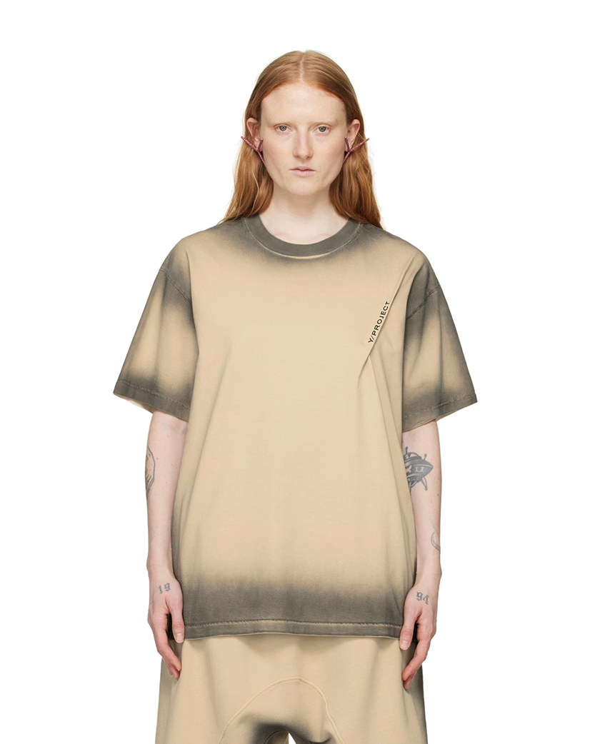 Y/Project Pinched T-Shirt Beige/Gray