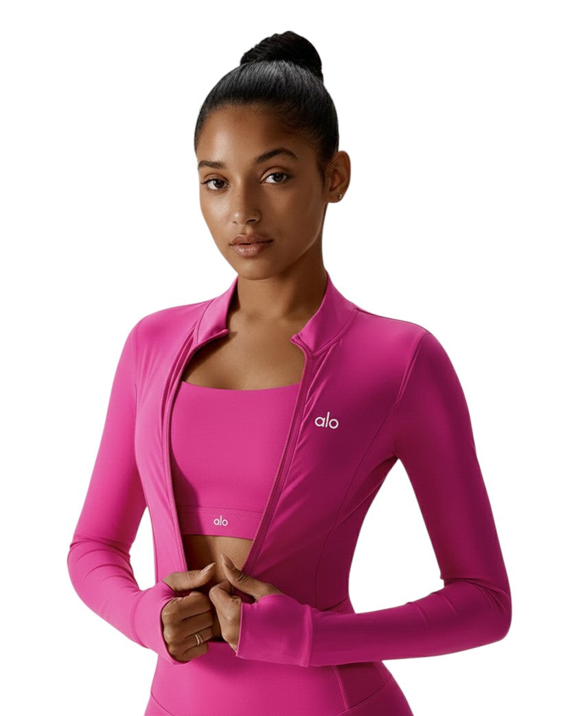 Alo Yoga Sleek Zip Jacket Magenta