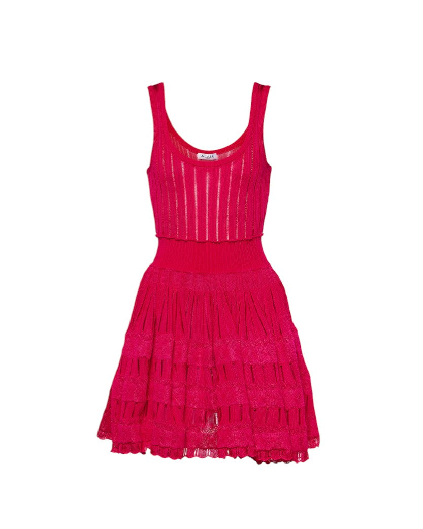 ALAIA Shiny Crinoline Dress Fuchsia