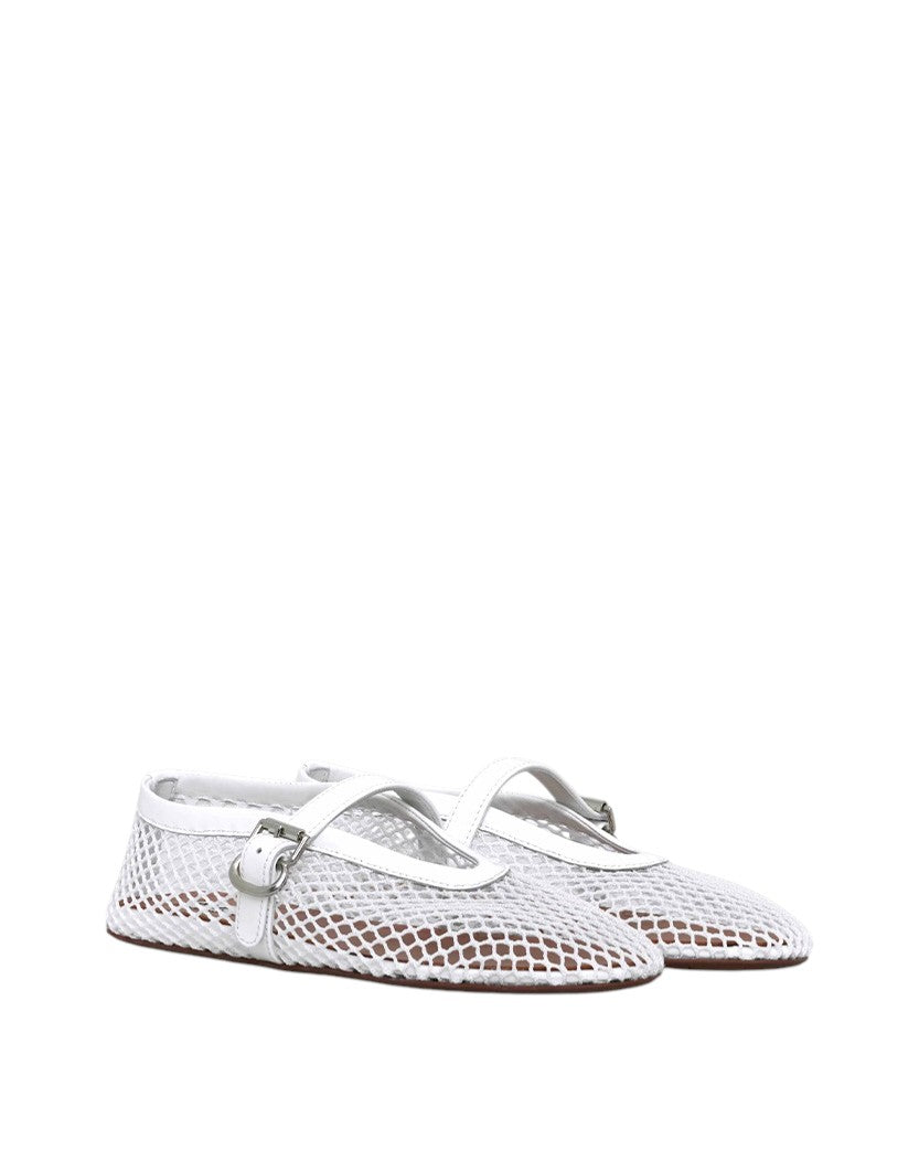 ALAIA Women's Ballet Flats In Fishnet White