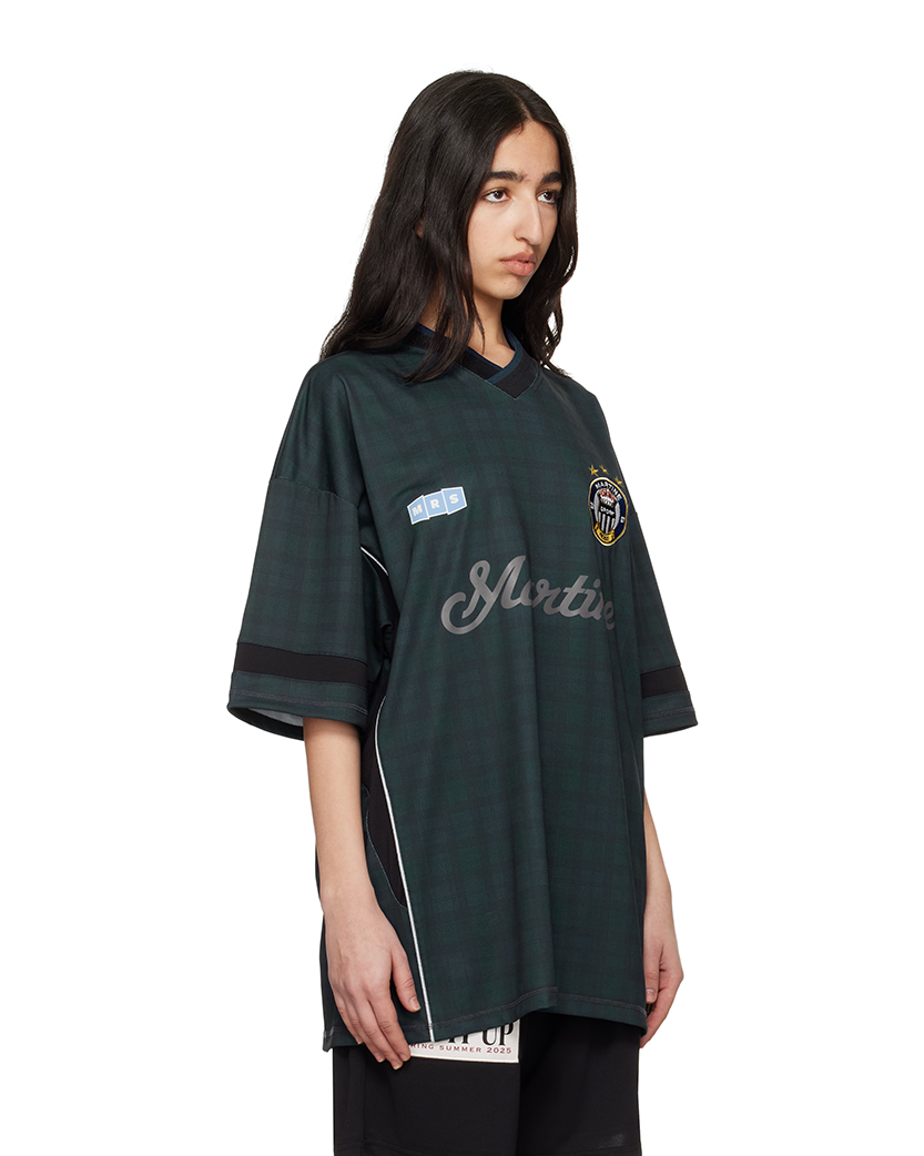Martine Rose Football T-Shirt Black/Tartan