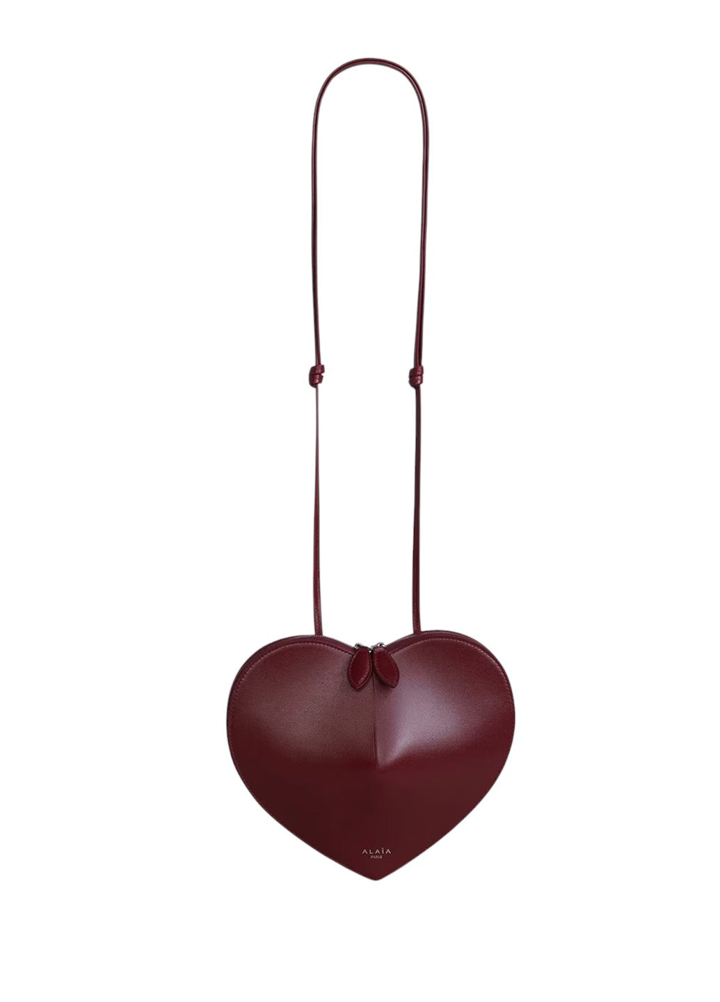Alaia Le Coeur Bag in Calfskin Garnet Red