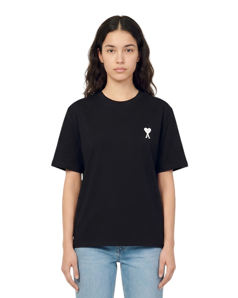 AMI Paris Ami De Coeur White Heart T-Shirt Black
