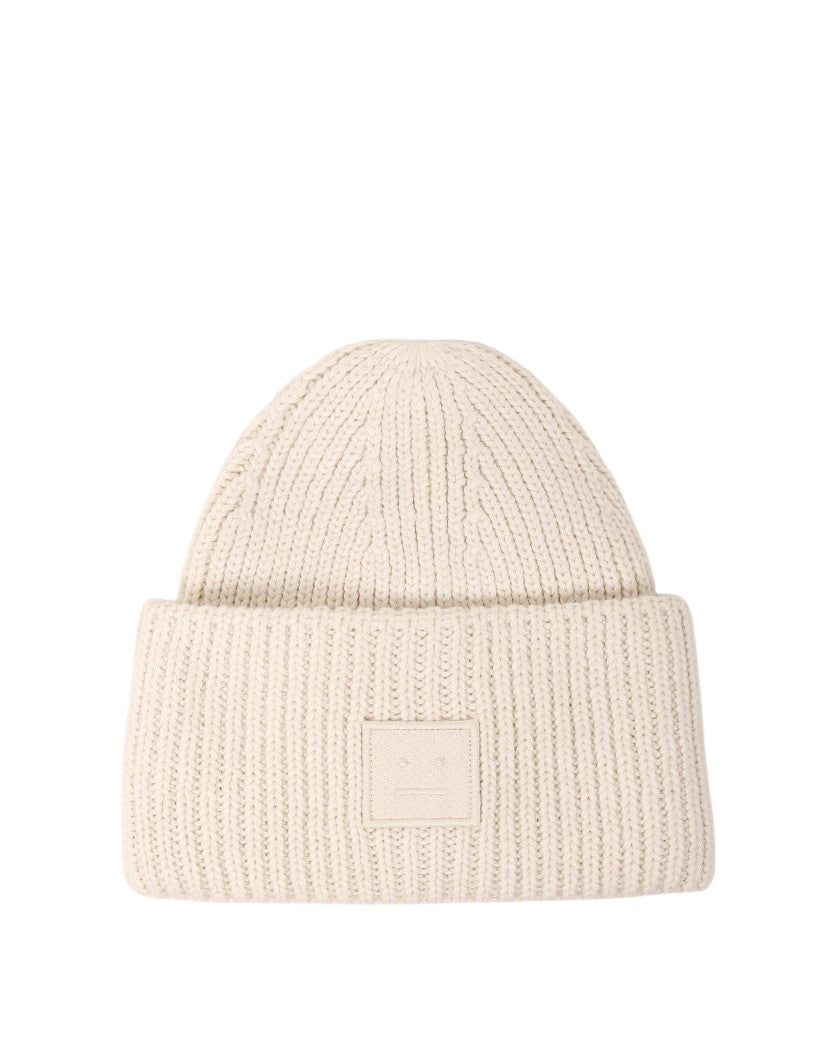 Acne Studios Rib knit beanie hat Beige