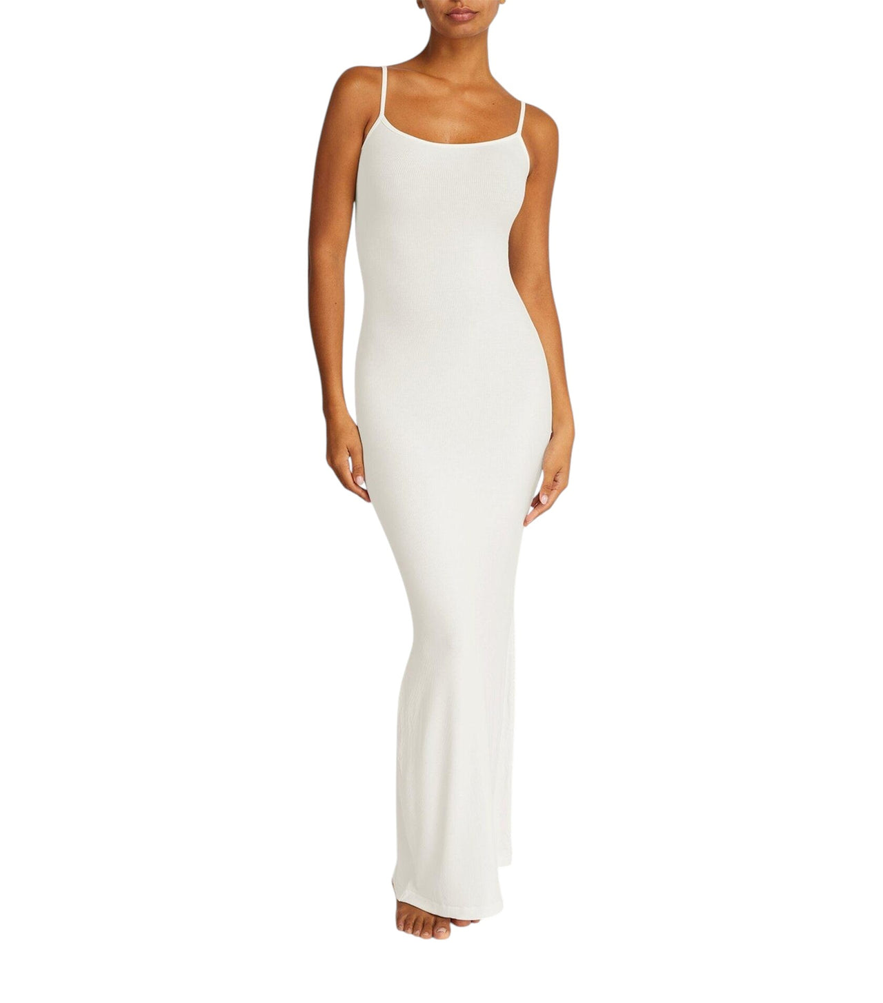 Skims Soft Lounge Long Slip Dress Marble