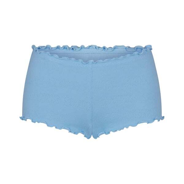Skims Logo Pointelle Mini Short Iris Blue