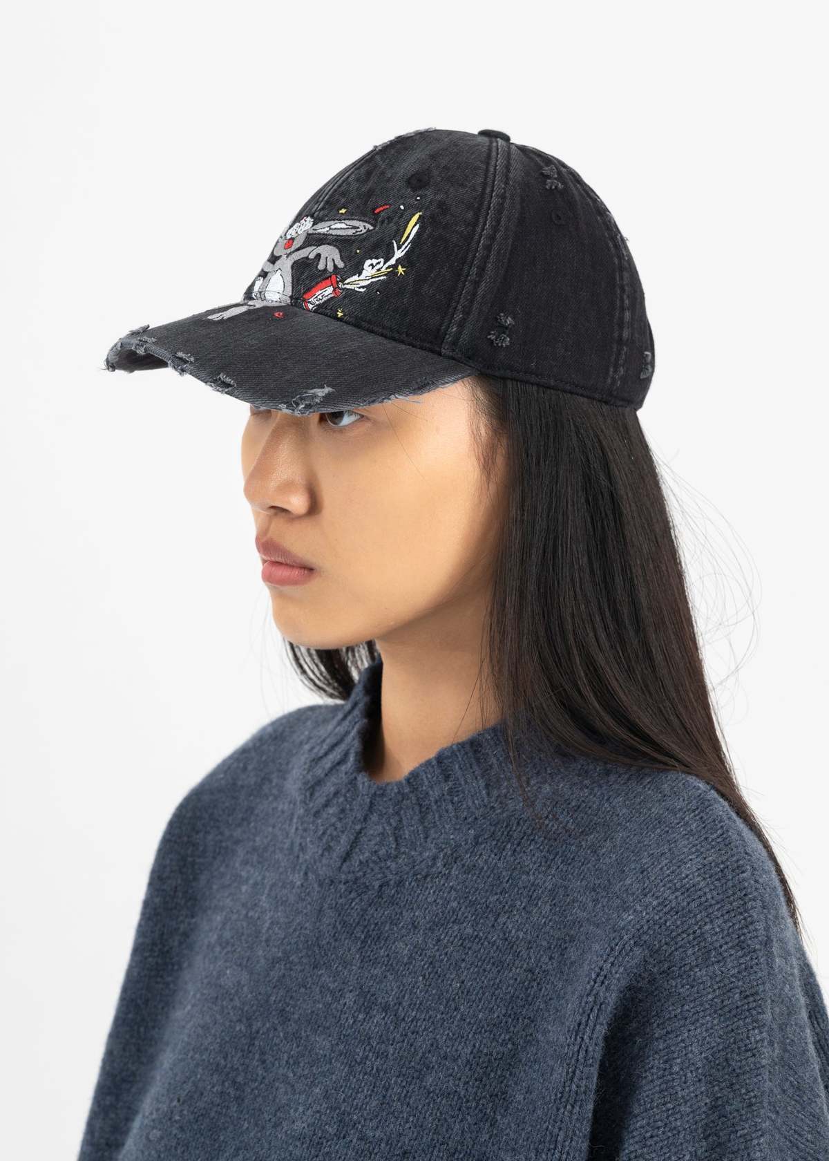 Martine Rose Bunny Cap Washed Black