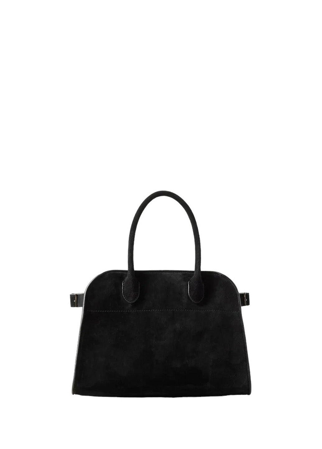 The Row Soft Margaux 10 Bag in Suede Black