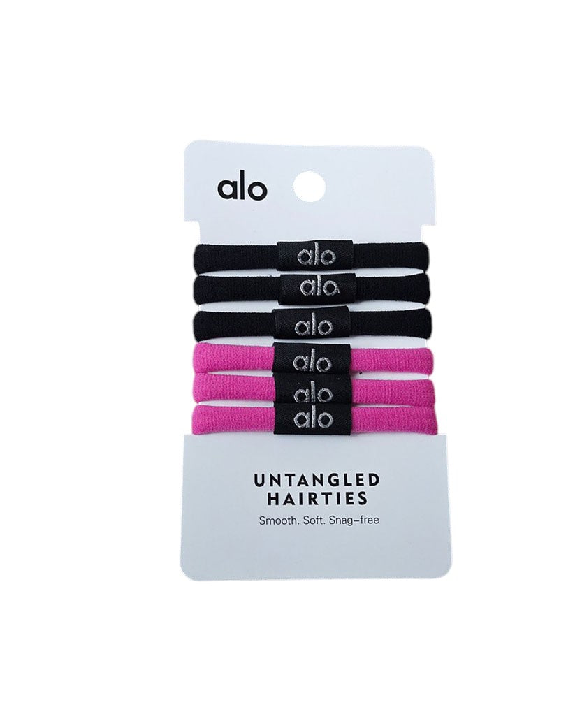 Alo Yoga Untangled Hair Tie 6-Pack Black/Pink