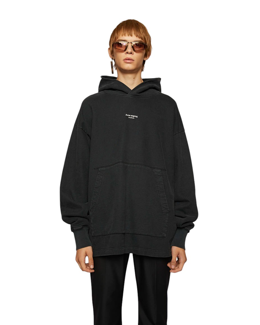Acne Studios Franklin Reverse Logo Hoody Black