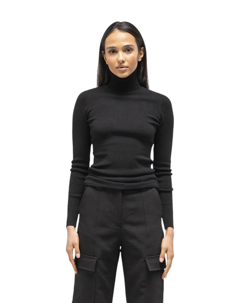 Toteme Knit Long Sleeve Turtleneck Black