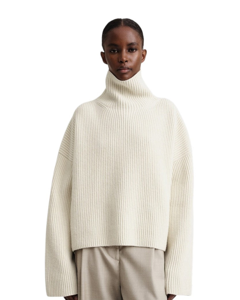 Toteme Wool-blend Rib Knit Bone