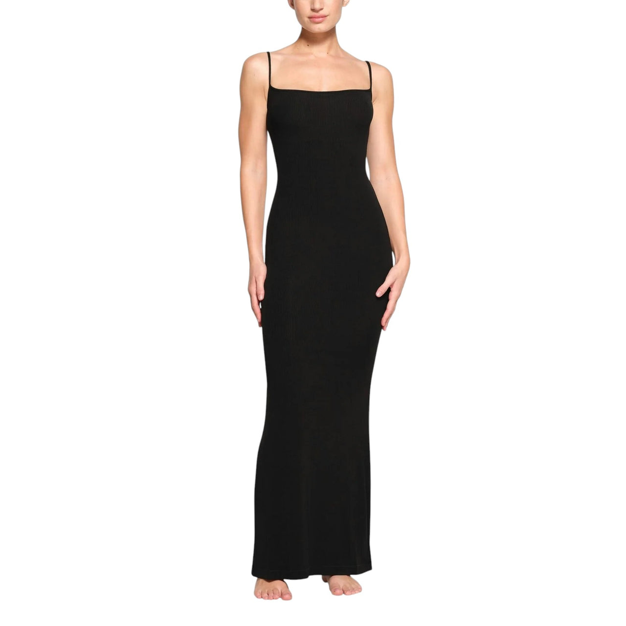 Skims Soft Lounge Long Slip Dress Onyx
