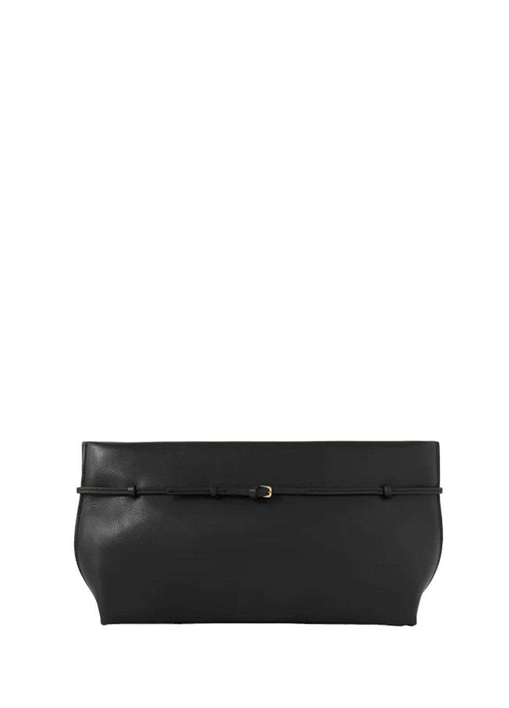 The Row Leather Sienna Clutch in Black