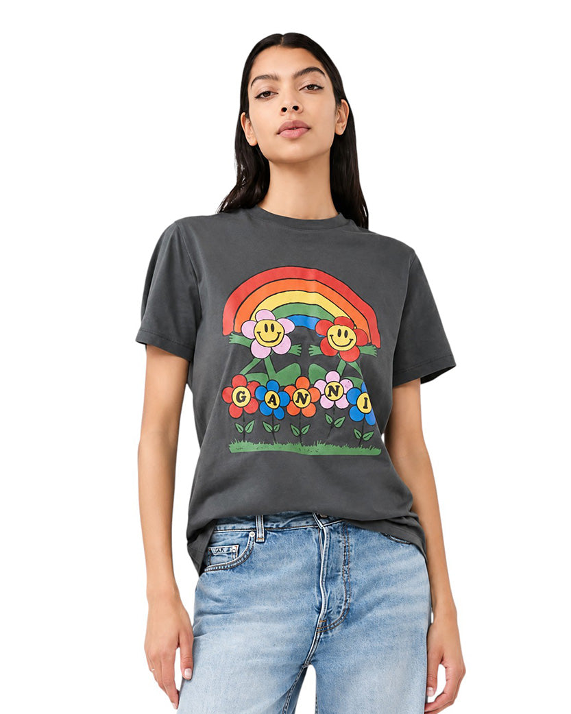 GANNI Rainbow T-Shirt Grey