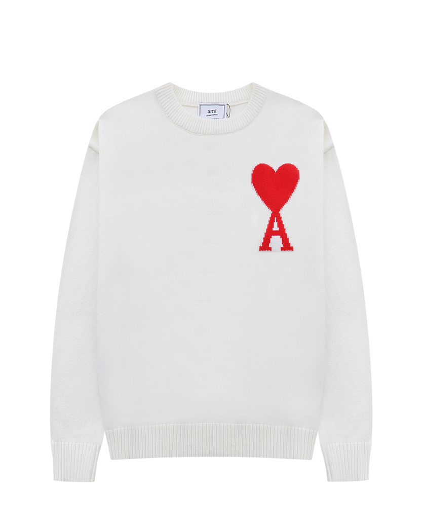 AMI Paris Ami De Coeur Oversize Sweater White
