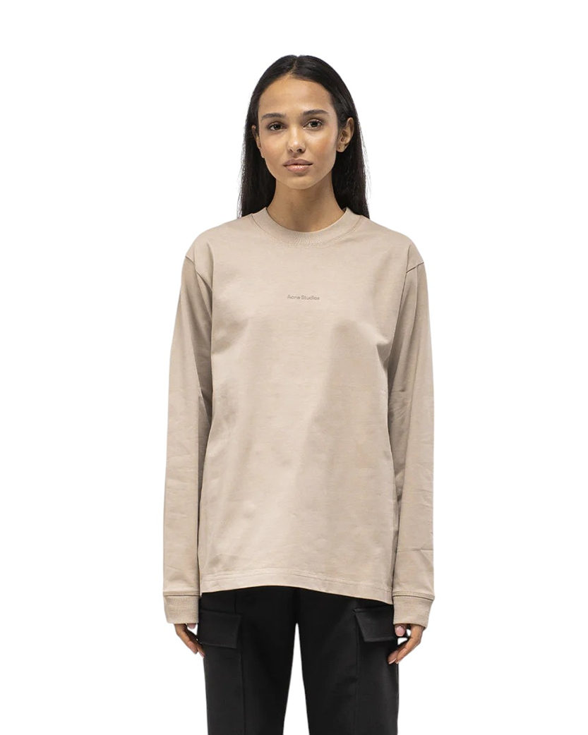 Acne Studios Simple Logo Long Sleeve Beige