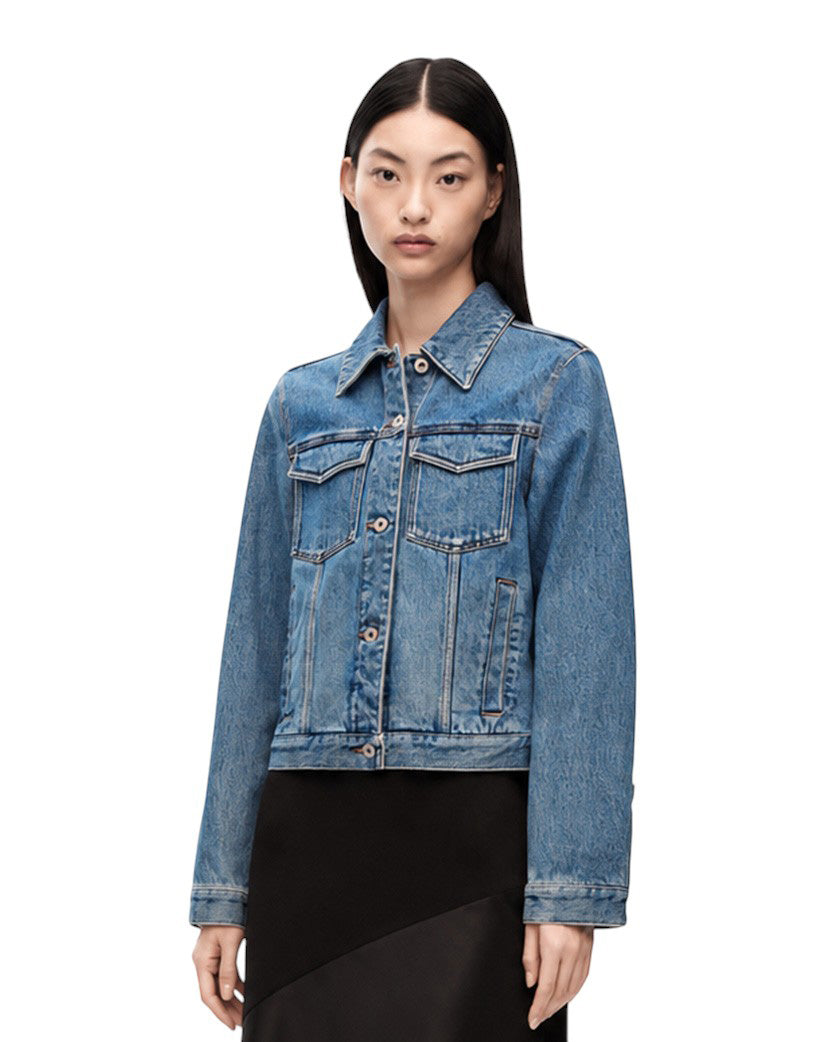 Loewe Anagram Jacket In Denim Mid Blue Denim