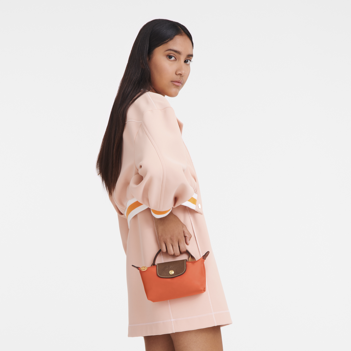 Longchamp Le Pliage Original Pouch With Handle Orange