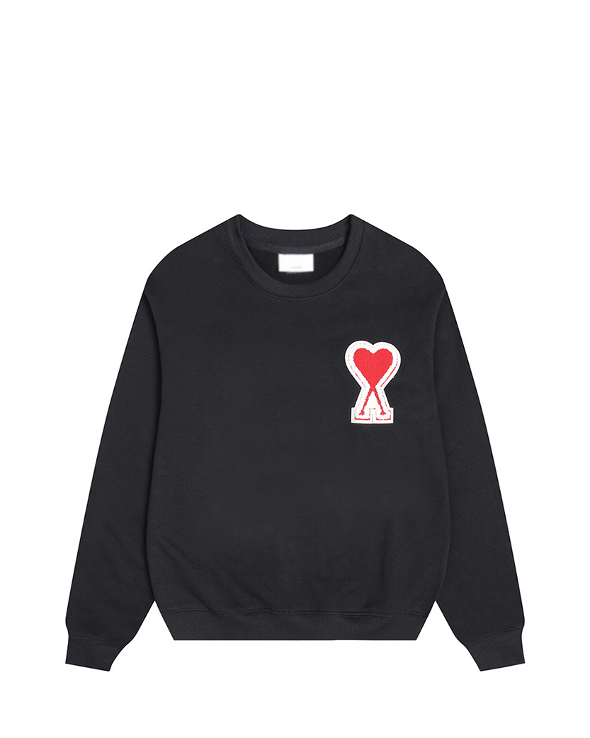 ami⋆* AMI Paris oversize Ami de Coeur patch sweatshirt Black Red Heart